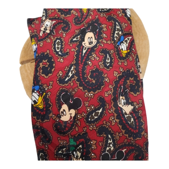 Vintage Disney Mickey Unlimited Tie Goofy Donald Necktie Paisley - Picture 1 of 5